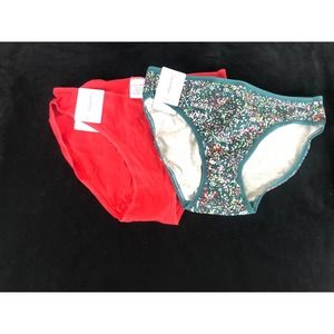 Calvin Klein Woman's Bikini underwear set of two red green Size S New